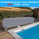 Woanger Heavy Duty Pool Solar Reel Cover Waterproof UV Resistant Inground Swimming Pool Solar Reel Roller Blanket(18 Ft, Gray)