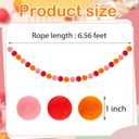 Boao 2 Pieces Wool Felt Ball Garland Colorful Pom Pom Garland Handmade 6.5 Feet Long 24 Balls Felt Banner for Wall Christmas Tree Decoration (Hot Pink,Pink,Orange)