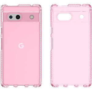 ITSKINS Spectrum R // Clear Compatible with Google Pixel 7a, Protective Phone Case, Anti-Yellowing, Shockproof Cover, and Military Grade Phone Case - Light Pink