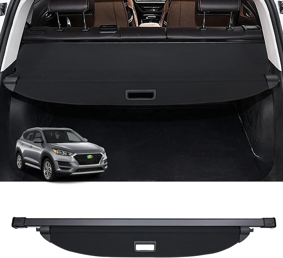 Powerty Cargo Cover for 2022-2025 2026 Hyundai Tucson Accessories, Trunk Cover Retractable Trunk Shielding Shade Cargo Luggage Cover for 2022-2026 Hyundai Tucson Black