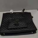 LOVEVOOK Lunch Tote Bag for Women, 15.6 Inch Laptop Bag with Insulated Lunch Compartment, Quilted Large Capacity Computer Handbag with Purse for Business, Work, Nurse, Office, Collage, Casual, Black