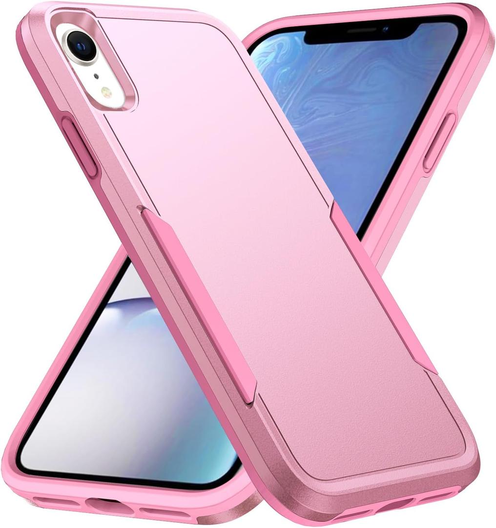 Compatible with iPhone XR Case, Heavy Duty Protection Shockproof Dropproof Dustproof Anti-Scratch Phone Case Cover for xr -Pink