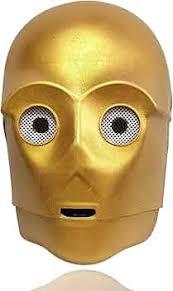 SW C3PO Movie Cosplay Latex Mask Halloween Accessories Props Adult Half Face Mask