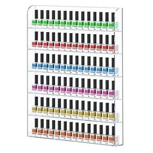 FEMELI 20 * 24 Inch Nail Polish Wall Racks 1 Pack, Hold Up to 120 Bottles,Clear Acrylic Nail Polish Shelf Organizer Wall Mounted 6 Rows (1) FEMELI 20 * 24 Inch Nail Polish Wall Racks 1 Pack, Hold Up to 120 Bottles,Clear Acrylic Nail Polish Shelf Organizer Wall Mounted 6 Rows (1)