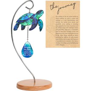 Sea Turtle Acrylic Suncatcher Ornament Hanging Display Stand for Table Top Decor, Sea Turtle Gifts for Women, Beach Gifts for Women, Christmas Stocking Stuffers Ideas (Display Stand)