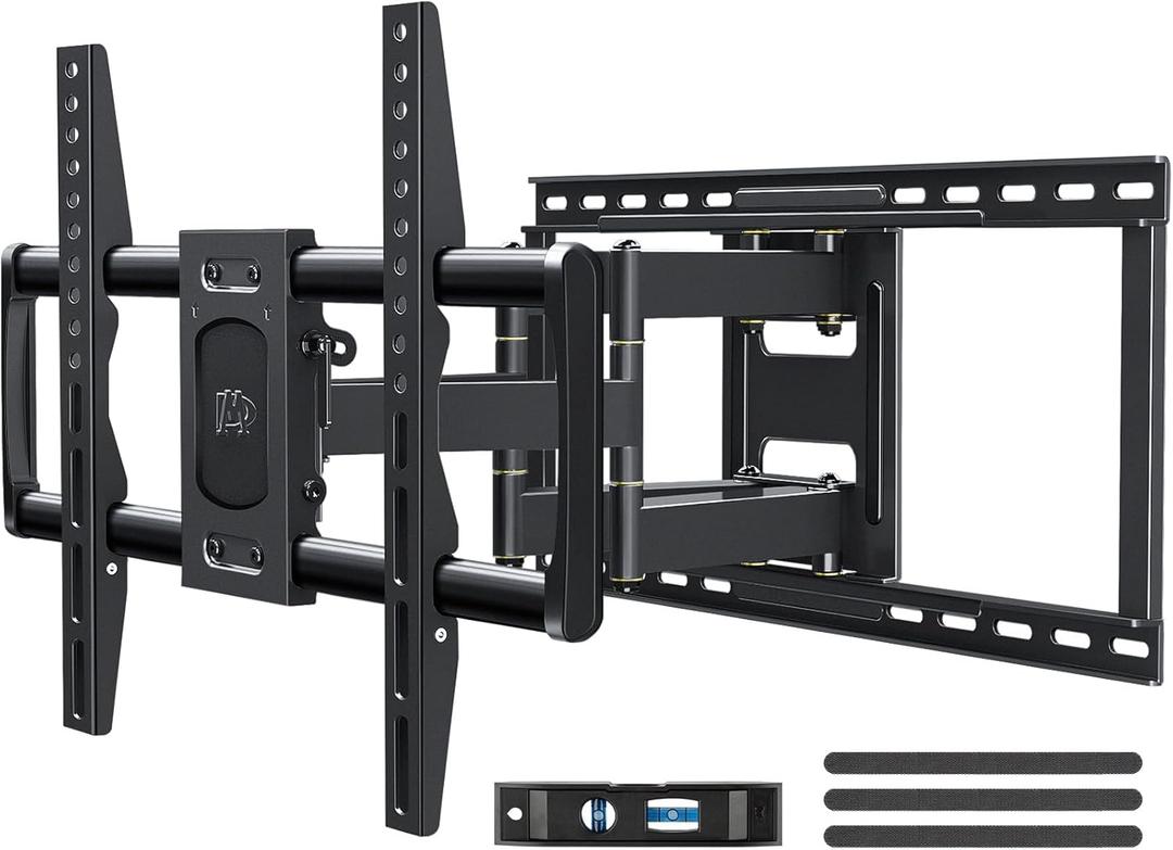 Mounting Dream Full Motion TV Wall Mount for Most 42-90 Inch TVs, Heavy Duty Wall Mount TV Bracket with 6 Strong Articulating Arms, Max VESA 600x400mm, Up to 132LBS, Fits 16/18/24'' Wood Studs, MD2298
