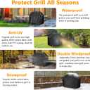 Aoretic Grill Cover, 58 inch BBQ Gas Grill Cover for Outdoor Grill, Charbroil Grill Cover Barbecue Waterproof, Anti-UV for Weber Char-Broil Monument, Dyna-glo Nexgrill Spun Polyester