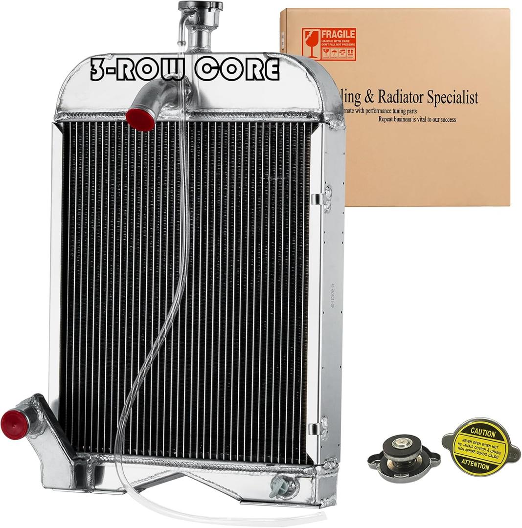 Ford 8N Radiator, 9N Tractor Radiator, Radiator For Ford 2N 8N 9N Tractor 8N8005, 3 Row Aluminum Radiators