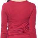 Dagacci Medical Uniform Scrubs Top for Women Long Sleeve Comfort Performance Crewneck Underscrub Tee Shirt (Red, M)