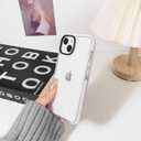 2 x NITITOP Compatible for iPhone 15 Case Cute Flower Floral Clear for Women Girl Ultra Slim Crystal Shockproof Soft TPU Anti-Yellow Protective Phone Cover - White