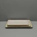 Famiware Serving Platter, Rectangular 15.67/14.1/12.6 inch Serving Dishes for Entertaining, Microwave Dishwasher Safe, Stonware Serving Trays for Party, Turkey, Cheese, Ocean Series, Cappuccino White