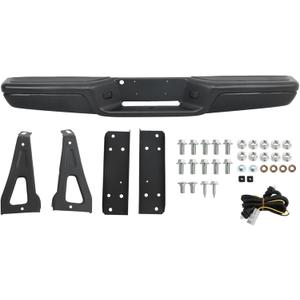 labwork Black Steel Rear Step Bumper Assembly Replacement for 1997-2004 Dakota Pickup CH1103104 with Mounting Bracket (Does Not Apply)