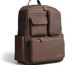 Itzy Ritzy Utility Diaper Bag Backpack Features 17 Pockets (Including 2 Insulated Bottle Holders) & Trolley Sleeve and Includes Stroller Straps & Changing Pad Part of the Belong Collection (Mocha), Large