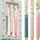 Mr. Pen- Luxury Floral Pen Set, 3 pcs, Black Ink Ballpoint Pens, Floral Pen, Fancy Pens for Women, Cute Pens for Journaling, Mother's Day (1 Count (Pack of 1))