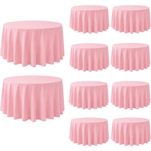 10 Pack Round Tablecloth 120 Inch Pink