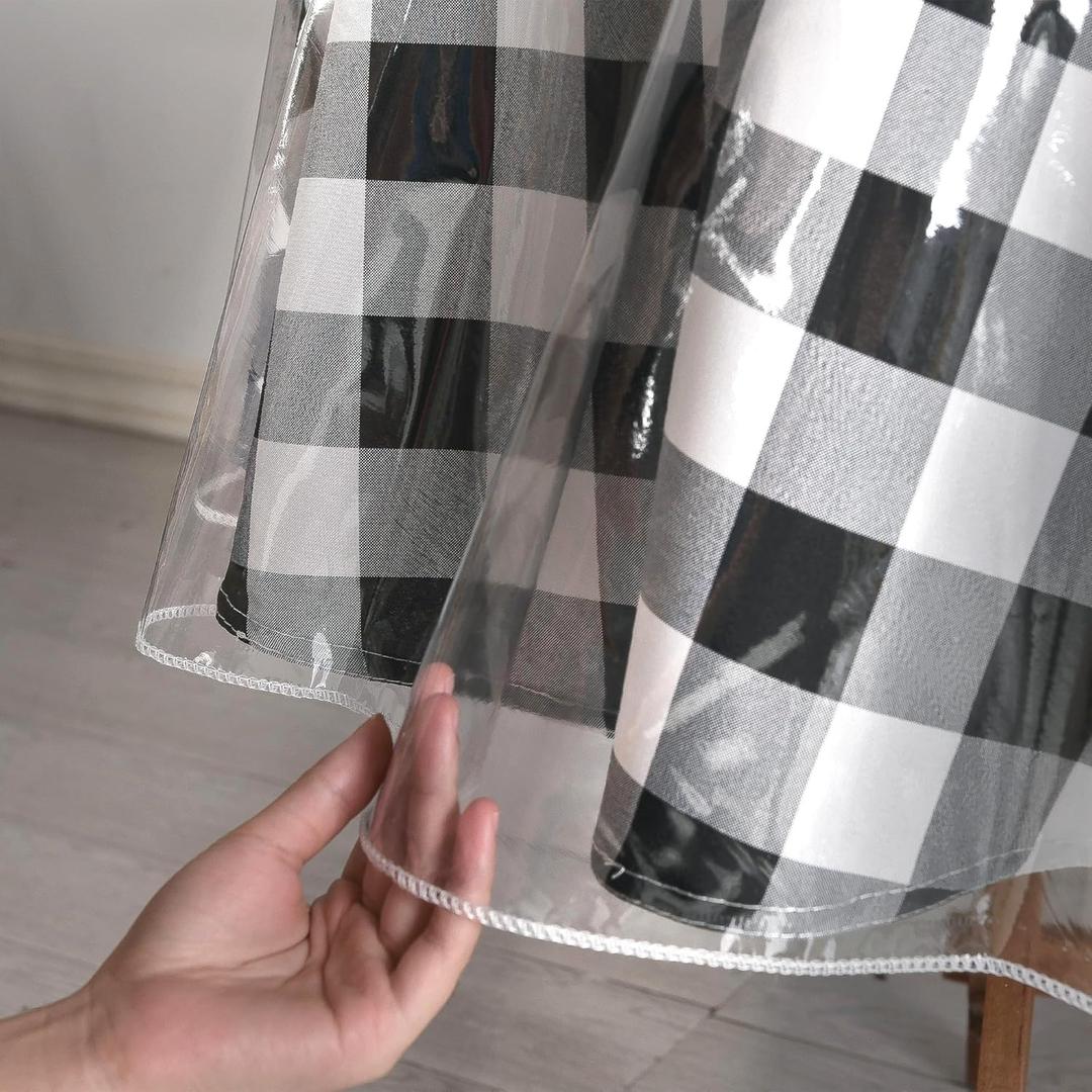 Hiasan 54 Inch Round Clear Plastic Tablecloth - 100% Waterproof Oilproof Stain Resistant Wipeable Transparent Vinyl Table Cloth Protector