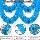 33 Ft Christmas Tinsel Garland Shiny Thick Baby Blue Tinsel Decor Xmas Tree Decorations Metallic Twist Foil Garland for Birthday Holiday New Year Parties Indoor Outdoor Party Supplies - Baby Blue
