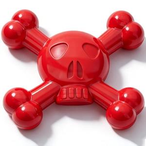 BLESQU Dog Chew Toys for Aggressive Chewers – Indestructible Nylon Bone for Puppy Teething,Tough Chew Toy for Small Dogs, Bacon Flavor and Outdoor Fun, Skull Design