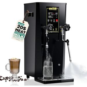 WantJoin 2000W Commercial Milk Frother & Beverage Warmer - Professional Milk Steamer Machine with LED Display Panel for Latte, Cappuccino, Coffee, Hot Chocolate and Milk Tea, Perfect for Cafes & Home