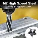 3/4 Bridge Construction Reamer Drill Bit, M2 HSS Taper Chucking Reamer for Steel Alloy Metal Wood Plastic, 1/2" Non-Slip Shank, 5-Spiral Flutes Car Reamer, to Align or Enlarge Holes, 19mm