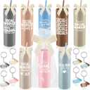 Honeydak 8 Pcs Social Worker Appreciation Week Gifts 16oz Plastic Cups with Lids and Straws Keychains Bow OPP Packaging Bag Social Worker Graduation Gifts Thank You for Team Staff(Dark,Coffee)