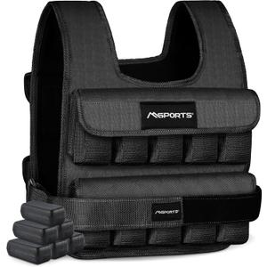 MSPORTS Weighted Vest Premium for Women & Men Adjustable 1165 lb, Running Vest, Walking Weight Vest, Tactical Style Training Vest for CrossFit, Strength, Cardio & Home Workouts, 22 lb