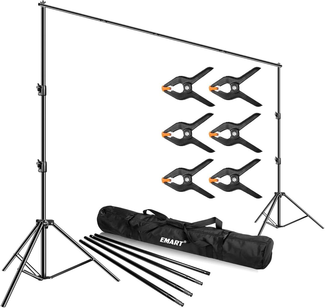 EMART Heavy Duty Backdrop Stand 10 x 12ft Photo Video Studio Adjustable Photography Background Support System Kit with Carry Bag
