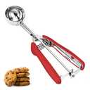 Ice Cream Scoop, 18/8 Stainless Steel Cookie Scoop, Cookie Scoops for Baking, 2Tbsp/ 30ml/ 1oz Cookie Dough Scoop, Ice Cream Scooper with Trigger Release, Cookie Scooper for Baking(Red)…