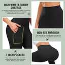 NEW YOUNG 3 Pack Capri Leggings for Women with Pockets-High Waisted Tummy Control Workout Gym Yoga Pants (Black, XXL)