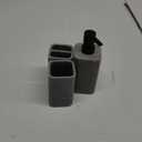 ZCCZ Grey Bathroom Accessory Sets, 3 Pieces Bathroom Accessories Complete Set Vanity Countertop Accessory Set, Includes Lotion Dispenser Soap Pump, Tumbler, Toothbrush Holder and Tray