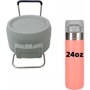 Replacement Lid for Stanley Quick Flip GO, Tumbler Lid Compatible with Stanley Cup 24oz 36oz Water Bottle, One Button Water Bottle Cap for Stanley Quick Flip GO (Grey)