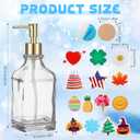Teenyyou Seasonal Valentine Day Soap Dispenser with 14 Interchangeable Seasonal Festival Magnets Glass Lotion St Patricks Easter Holiday Soap Dispenser for Farmhouse Kitchen Bathroom Accessories