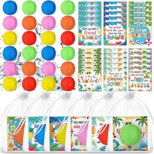 Blosssound 24 Set End of Year Students Gift Bulk Water Balls Summer Cards Bags Bulk Preschool Kindergarten School Graduation Gifts from Teacher for Summer Graduation Pool Party Supplies