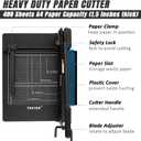 TIANSE Heavy Duty Guillotine Paper Cutter A4 12" Guillotine Paper Cutter 400 Sheet Capacity Solid Steel Construction with Double Safety Protection Perfect for Trimming Paper Cardstock Matboard Black