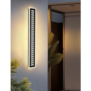 Outdoor Wall Light LED 42W 3000K 35.4in Long - Black Metal Waterproof Modern Exterior Lighting Fixture,Frosted Acrylic Porch Sconce,for Patio,Garage,Courtyard