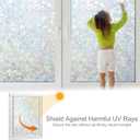 Volcanics Rainbow Window Privacy Film with Installation Tools, Decorative Stained Glass Window Film, Static Cling Heat Control Window Tinting Film Stickers, Grayish Silver, 23.6 x 78.7 inches