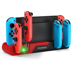 Charging Dock Compatible with Nintendo Switch/OLED Joy-Cons, Charging Station Supports simultaneous Charging of 4 Joy-con, Fully Charges Controllers in Just 2 Hours, All in One Solution for Switch