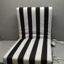 Arden Outdoor Dining Chair Cushion, 20 in x 20 in, Weather-Proof, Rain-Proof, Fade Resistant Patio Cushion for Patio, Dining, or Rocking Chairs 20 x 20, Black Cabana Stripe