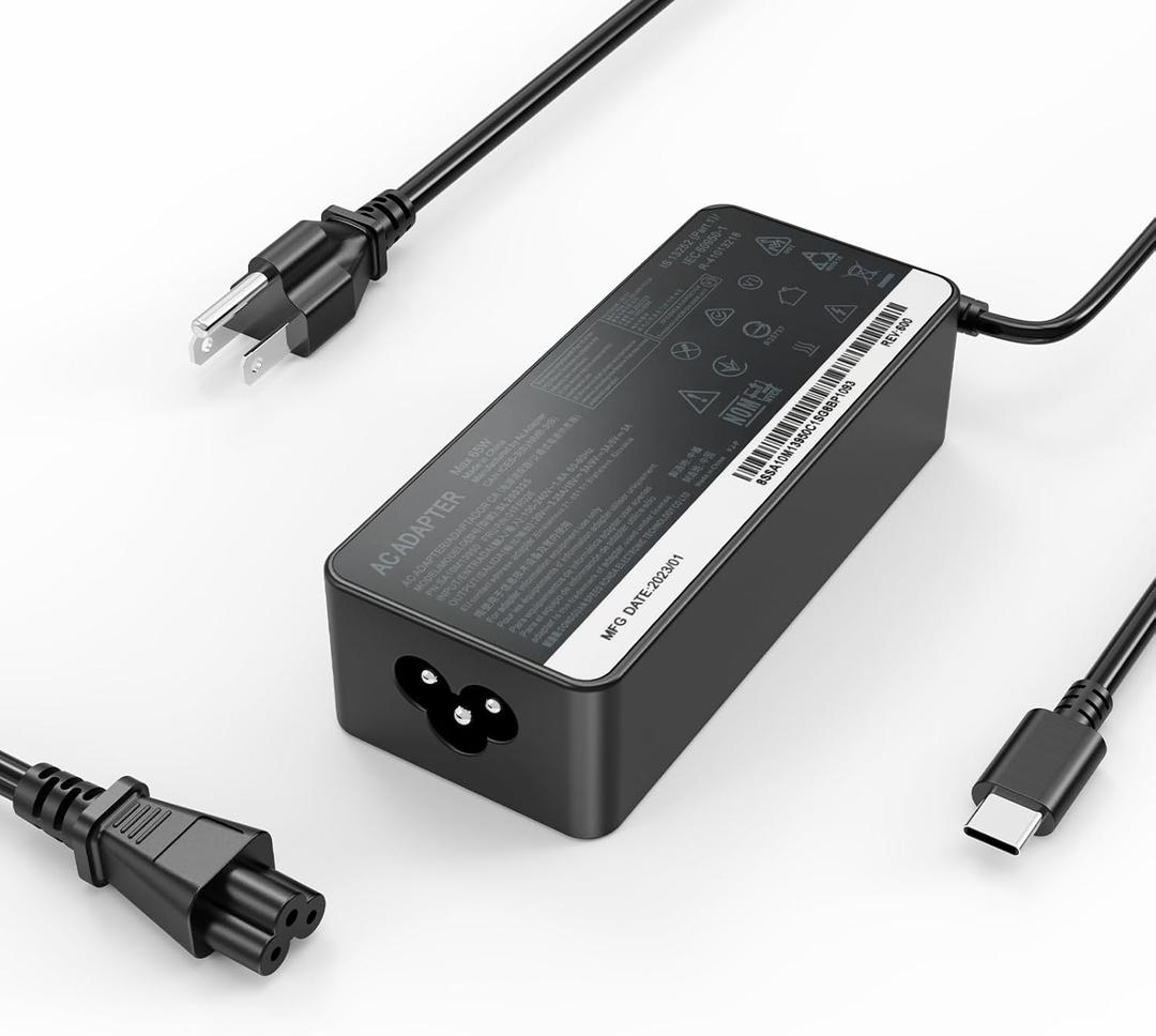 Laptop Charger for Lenovo, Thinkpad, Yoga, USB C, 65W, 45W, Lenovo Thinkpad X1 Carbon Type-C Series: X1 Carbon 5th 6th 7th 8th Gen, X1 Yoga 2nd 3rd 4th 5th Gen, X1 Tablet 2nd 3rd Laptops
