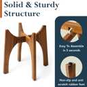 KUTE NEST 17" H x 19.3" W Acacia Solid Wood Plant Stand - Walnut | High - Medium, Outdoor & Indoor Use, Mid Century Plant Holder, Ideal for Corso & Arco Planter, Walnut Finish for Modern Home