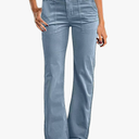 Flamingals Women's Wide Leg Pants for Women Mid Waist Dress Flare Straight Leg Corduroy Pants Workout Jeans Trendy Medium