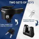 2 5/16Inch-Trailer-Hitch-Locks-Kit, Heavy Duty Anti Theft Trailer Tongue Lock, Reinforced Solid Steel Weatherproof Tow Coupler Lock, Trailer Locks Ball Hitch for RV, Camper, Cargo, Boat, Caravan