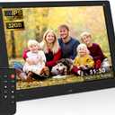 10.1 Inch Digital Picture Frame with 32GB USB Flash Drive, KECAG 1920x1080 HD IPS Screen Digital Photo Frame, Motion Sensor, Video, Music, Share Moments via SD Card or USB, with Remote Control