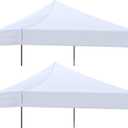 Amylove 2 Pieces 10x10 Canopy Replacement Top Waterproof Canopy Cover Replacement Pop up Outdoor Tent Parts for Garden Patio Camping Sun Protection, Top Only(White)