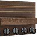 Lwenki Key Holder for Wall, Decorative Key and Mail Holder with Shelf Has Large Key Hooks for Bags, Coats Paulownia Wood Key Hanger with Mounting Hardware (9.8W x 6.7H x 4.2D) (Brown)
