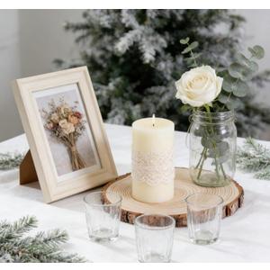 6.5-8 inch Wood Slices for Centerpieces, 6 Pcs Natural Wood Centerpieces for Tables with Bark, Rustic Wood Circles for Crafts Arts Party, Christmas Decorations and Wedding Centerpiece