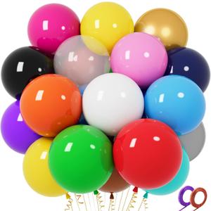 32Pcs Big Balloons 18 Inch Assorted Colors, Round Large Latex Party Balloons for Birthday Wedding Decorations, 2 pack