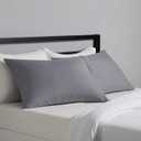Amazon Basics Standard Pillow Cases Set of 2 - Lightweight, Super Soft Easy Care Microfiber, Dark Gray, 30" L x 20" W, Pillows Not Included