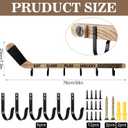 Leinuosen Wood Hockey Stick Wall Mounted Coat Rack with 6 Hooks, Wooden Vintage Coat Hooks Wall Decoration for Men Friends Hockey Lovers Fans Coaches Birthday Father's Day 2026 Graduation Gifts