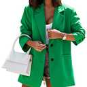 FSHAOES Women Casual Oversized Blazers Lapel Button Down Solid Work Office Blazer Jacket Size, M